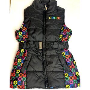 90s Y2k COOGI Black Puffer Vest Women Small Streetstyle Cold Weather Winterwear